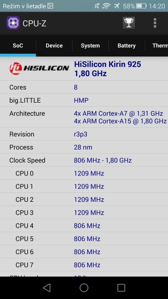 Honor 6 Plus CPU-Z
