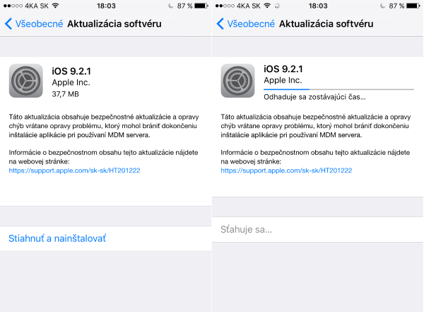 Apple iOS 9.2.1 update 01