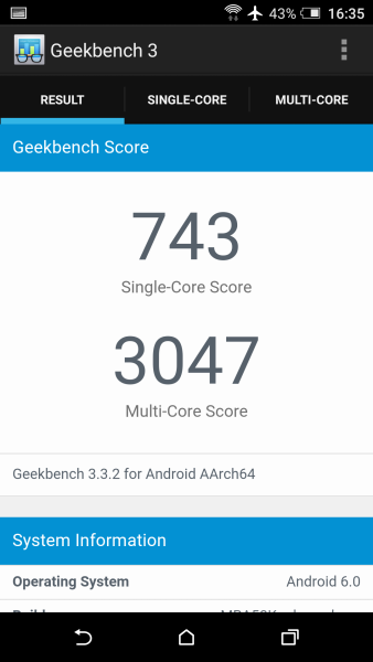 HTC One A9 GeekBench 01