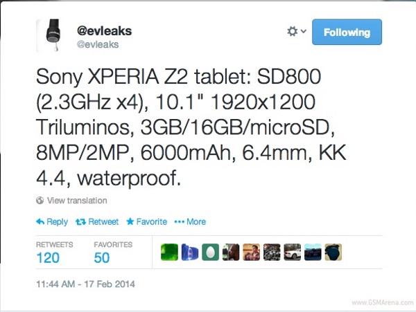 Sony Xperia Z2-spec
