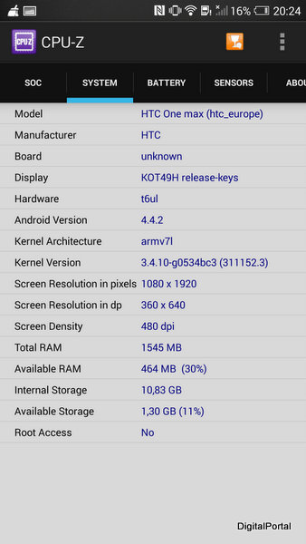 HTC One Max CPU - Z II