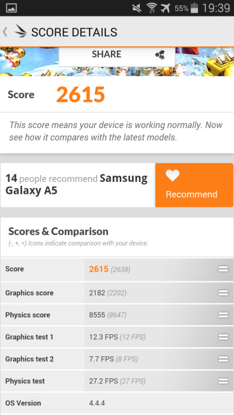 Samsung Galaxy A5 3D Mark 07