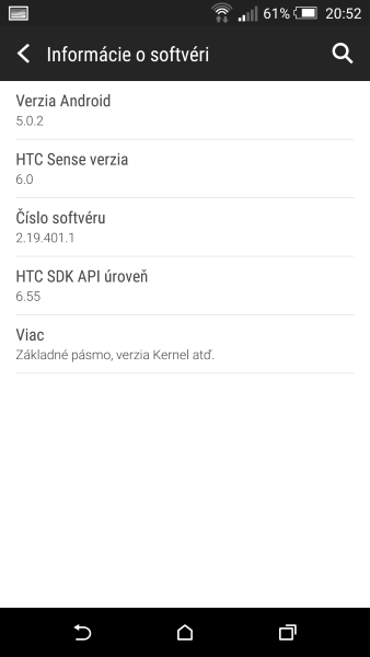 HTC Desire EYE- Informacie OS