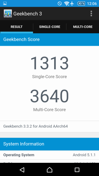 Sony Xperia Z5 Compact Geekbench 01