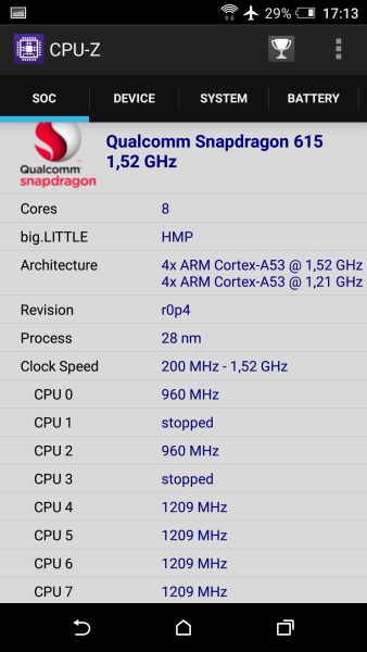 HTC One A9 CPU-Z