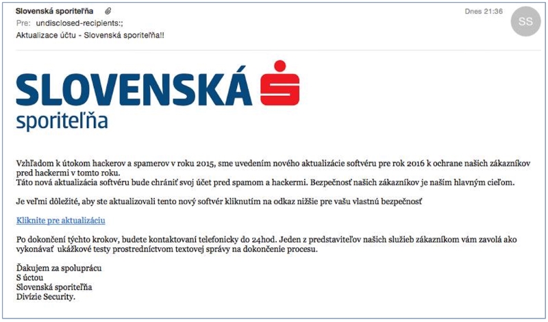 Slovenska sporitelna phishing januar 2016 01
