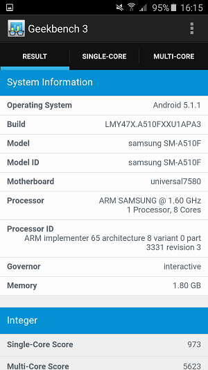 Samsung Galaxy A5 2016 GeekBench 02