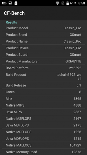 Gigabyte GSmart Classic Pro AnTuTu Benchmark 05