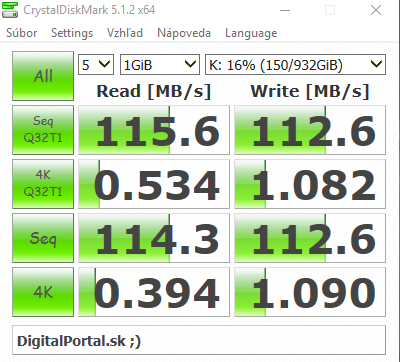 Verbatim StoreNGo Gen2 1TB NTFS CrystalDiskMark
